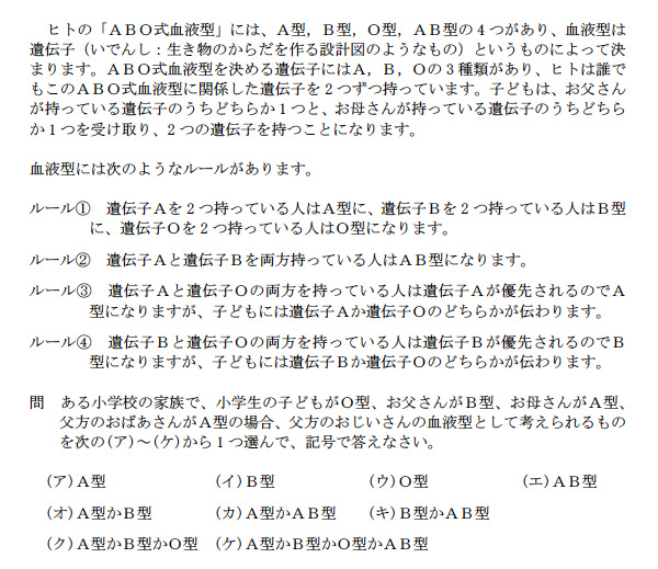 この年・この一題：2012年度 滝中学校 （愛知県） [生物] ｜理総研Web＠中学受験専門理科総合研究所